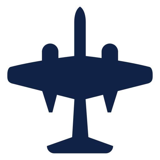 Big airplane top view silhouette PNG Design