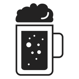 Ícone plano de caneca de cerveja Desenho PNG