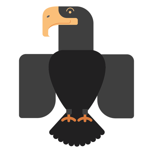 Ilustración de pájaro águila negra Diseño PNG