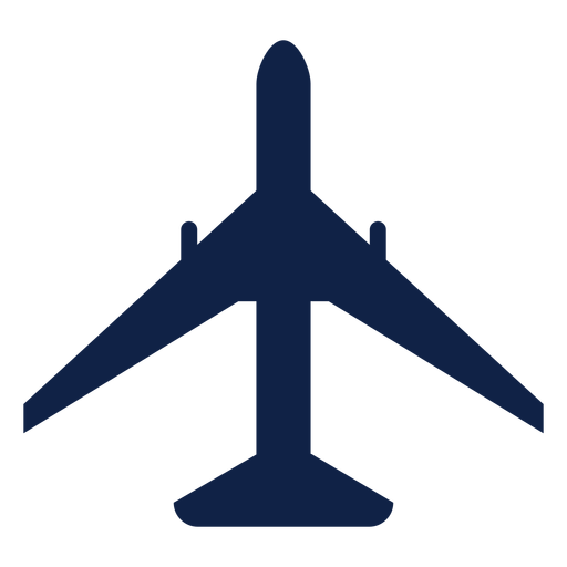 Airplane top view silhouette commercial PNG Design
