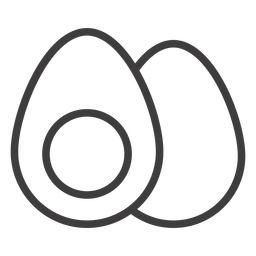 Boiled egg stroke icon PNG Design