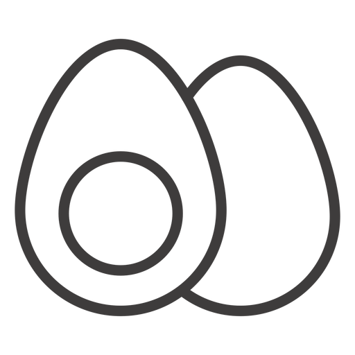 Icono de trazo de huevo cocido Diseño PNG