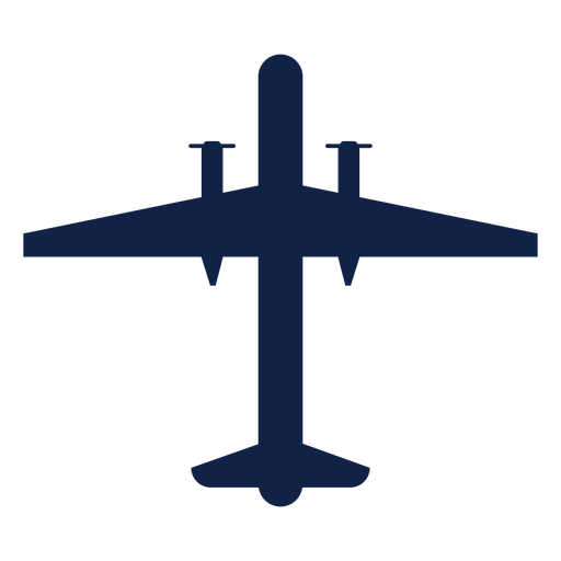 Bombardier airplane top view silhouette PNG Design