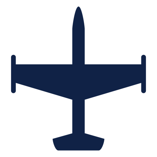 Bomber aircraft top view silhouette
