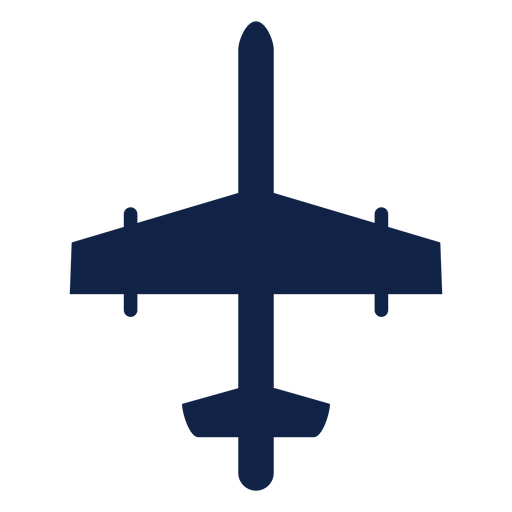 Bomber airplane top view silhouette