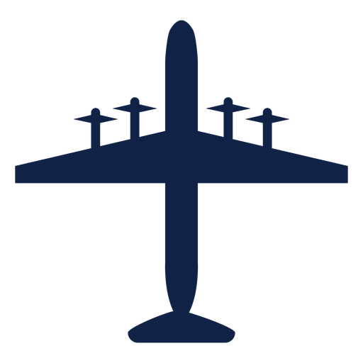Bomber airplane top view silhouette airplane top view PNG Design