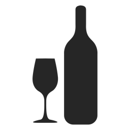 Bottle and glass flat icon PNG Design
