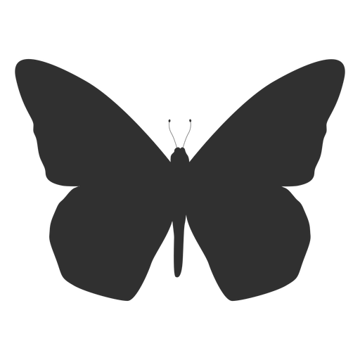 Silueta de vista superior de mariposa Diseño PNG