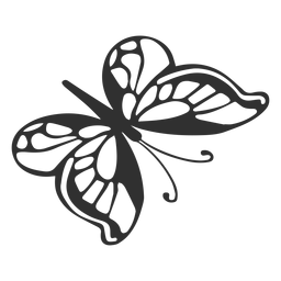 Cartoon butterfly silhouette PNG Design