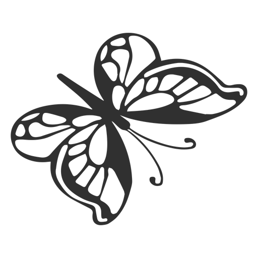 Cartoon butterfly silhouette PNG Design