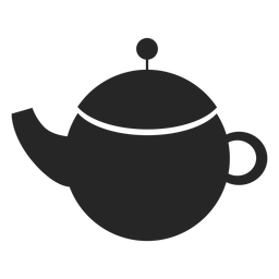 Icono plano de tetera de cerámica Diseño PNG