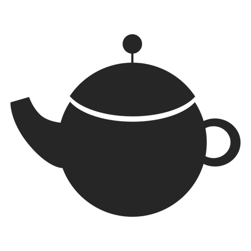 Flache Ikone der Keramik-Teekanne