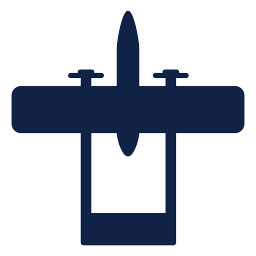 Top view airplane silhouette