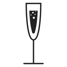 Champagnerglas flache Ikone PNG-Design