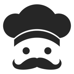 Icono plano de cara de chef Diseño PNG