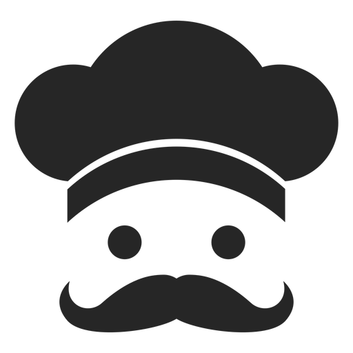 Icono plano de cara de chef Diseño PNG