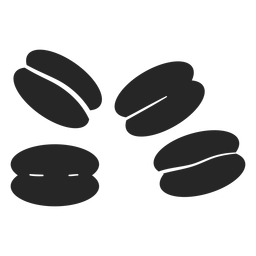 Icono plano de granos de café Diseño PNG