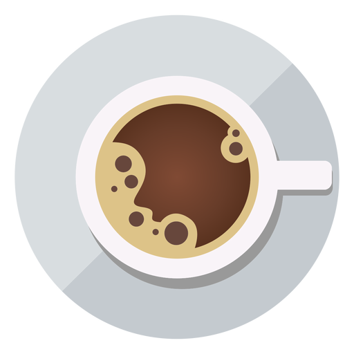 Ícone de vista superior da xícara de café Desenho PNG