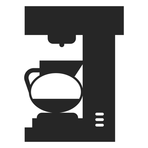 Icono plano de cafetera Diseño PNG