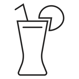 Drink with lemon stroke PNG Design