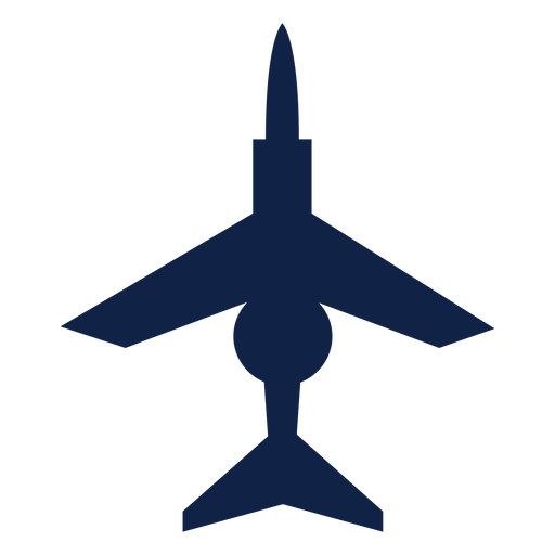 Combat airplane top view silhouette