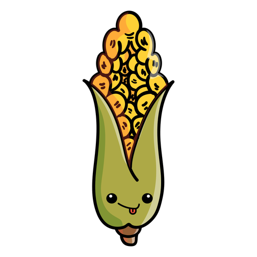 Acción de gracias de icono de dibujos animados de maíz Diseño PNG