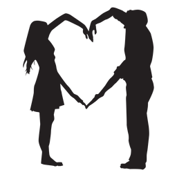 Paar Herzform Arme Silhouette PNG-Design