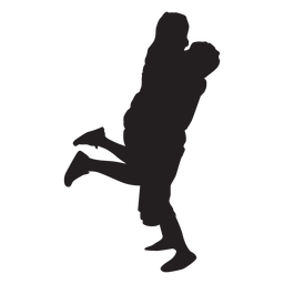 Couple hug silhouette PNG Design