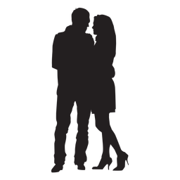 Casal abraçando a silhueta Desenho PNG