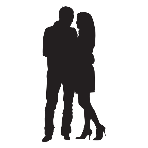Couple hugging silhouette