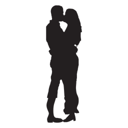Casal se beijando docemente em silhueta Transparent PNG