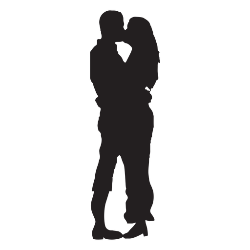 Couple kissing sweetly silhouette - Transparent PNG & SVG vector file