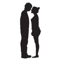 Couple staring at each other silhouette PNG Design