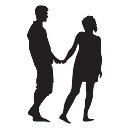 Pareja dulce gesto silueta Diseño PNG