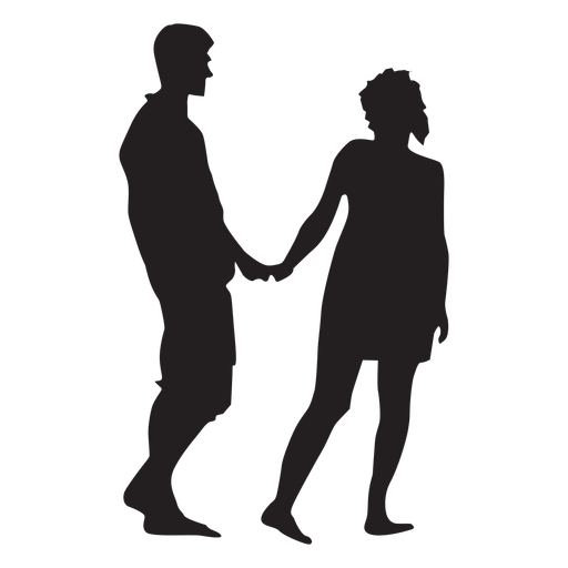 Couple sweet gesture silhouette PNG Design