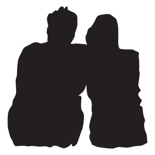 Couple sweet moment silhouette PNG Design