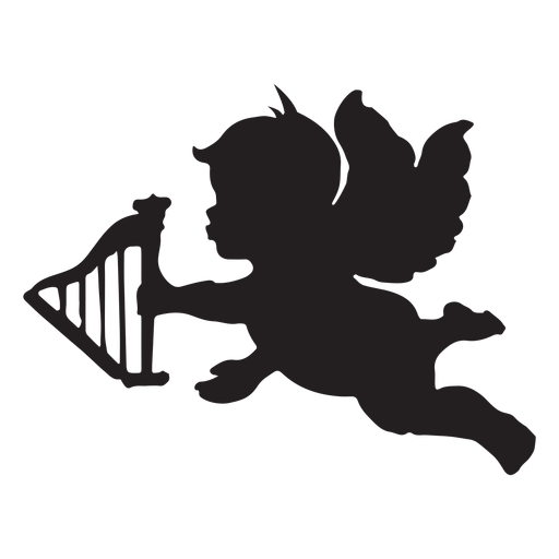 Cupid with an arrow silhouette PNG Design
