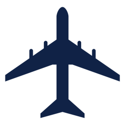 Simple airplane flat top view silhouette PNG Design
