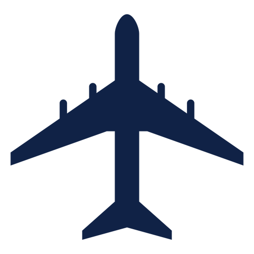 Einfaches flaches Draufsichtschattenbild des Flugzeugs PNG-Design