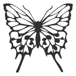 Detaillierte fliegende Silhouette des Schmetterlings PNG-Design