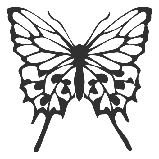 Detailed butterfly flying silhouette - Transparent PNG ...