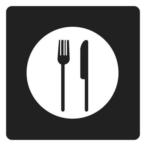 Eating utensils square icon PNG Design