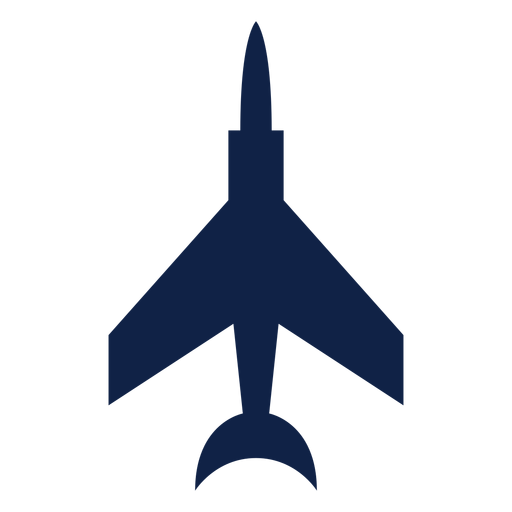 Fighter airplane top view silhouette