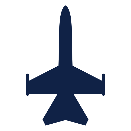 Fighter plane top view silhouette