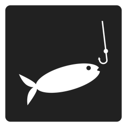 Quadratisches Symbol für Fisch und Köder PNG-Design Transparent PNG