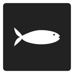 Icono cuadrado de pescado plano Diseño PNG