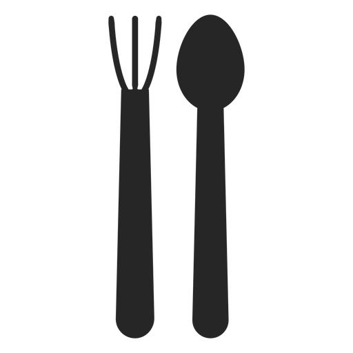 Icono plano tenedor y cuchara Diseño PNG