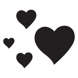 Four hearts silhouette Transparent PNG
