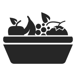 Icono plano de cesta de frutas Diseño PNG
