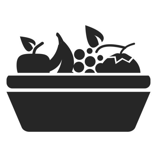 Icono plano de cesta de frutas Diseño PNG